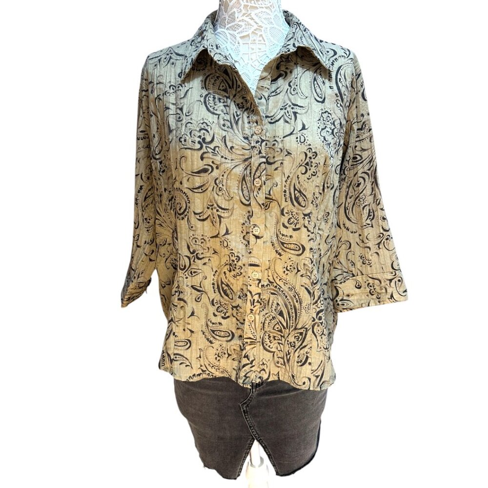 Lemon Grass Studio Button Down Blouse - image 3
